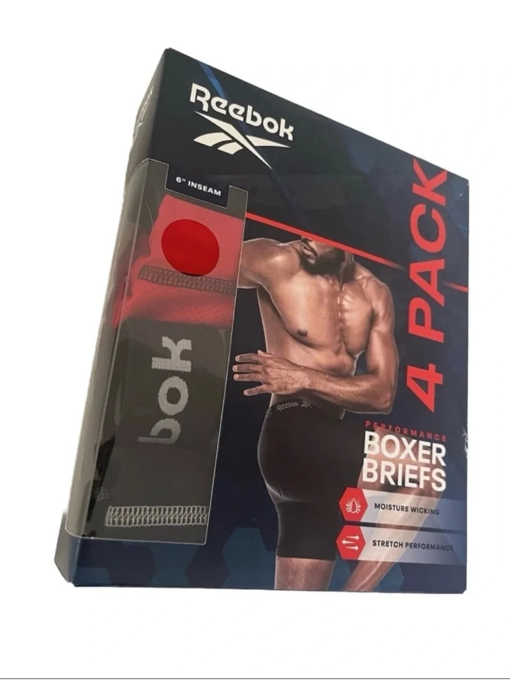 Reebok Men’s Performance Boxer Briefs New in Box Size Small - 4 Pack